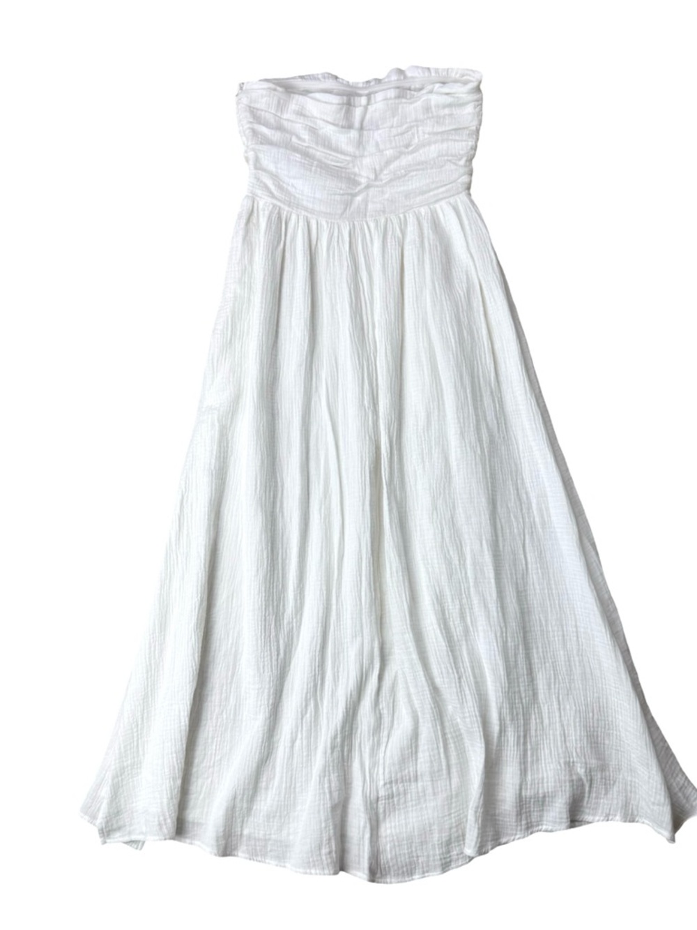 Anthropologie Charlie Holiday White Cotton Gauze Strapless Midi Dress Size 6 NWT - Picture 6 of 10